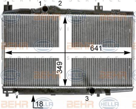 Engine cooling radiator Behr-Hella 8MK 376 900-344