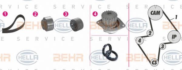 Behr-Hella 8MP 376 805-811 TIMING BELT KIT WITH WATER PUMP 8MP376805811