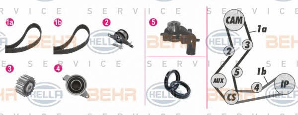Behr-Hella 8MP 376 805-821 TIMING BELT KIT WITH WATER PUMP 8MP376805821