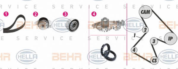 Behr-Hella 8MP 376 806-891 TIMING BELT KIT WITH WATER PUMP 8MP376806891