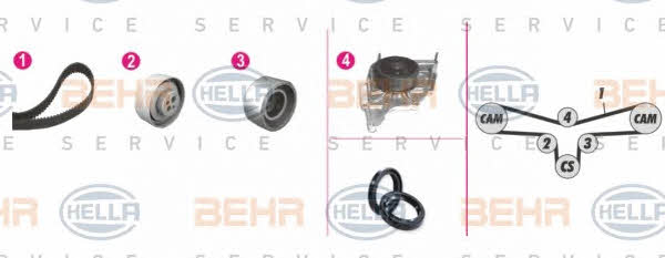 Behr-Hella 8MP 376 809-821 TIMING BELT KIT WITH WATER PUMP 8MP376809821