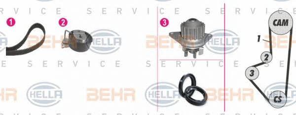 Behr-Hella 8MP 376 809-831 TIMING BELT KIT WITH WATER PUMP 8MP376809831