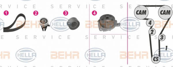 Behr-Hella 8MP 376 810-801 TIMING BELT KIT WITH WATER PUMP 8MP376810801