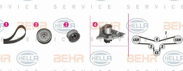 Behr-Hella 8MP 376 810-811 TIMING BELT KIT WITH WATER PUMP 8MP376810811