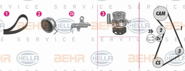 Behr-Hella 8MP 376 811-831 TIMING BELT KIT WITH WATER PUMP 8MP376811831