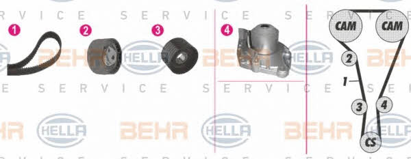 Behr-Hella 8MP 376 812-851 TIMING BELT KIT WITH WATER PUMP 8MP376812851