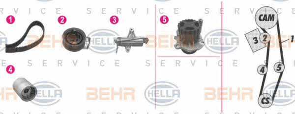 Behr-Hella 8MP 376 812-891 TIMING BELT KIT WITH WATER PUMP 8MP376812891