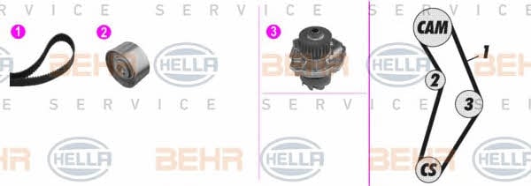Behr-Hella 8MP 376 813-881 TIMING BELT KIT WITH WATER PUMP 8MP376813881