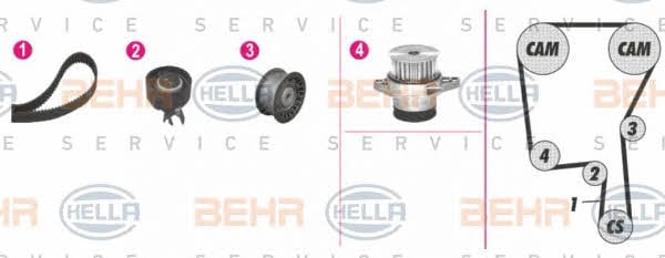 Behr-Hella 8MP 376 813-891 TIMING BELT KIT WITH WATER PUMP 8MP376813891