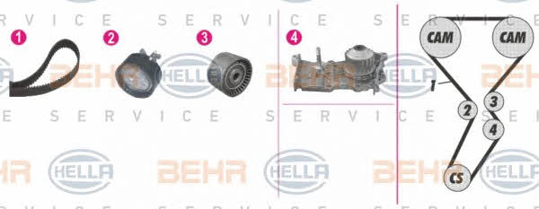 Behr-Hella 8MP 376 814-801 TIMING BELT KIT WITH WATER PUMP 8MP376814801