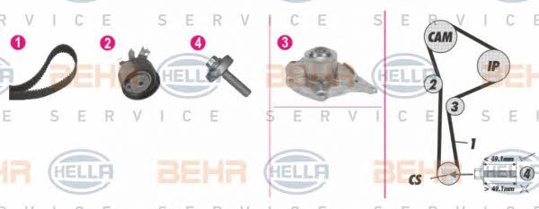 Behr-Hella 8MP 376 814-831 TIMING BELT KIT WITH WATER PUMP 8MP376814831