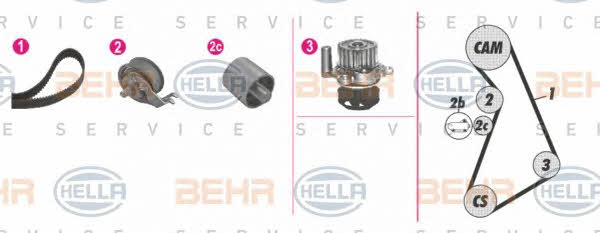 Behr-Hella 8MP 376 814-861 TIMING BELT KIT WITH WATER PUMP 8MP376814861