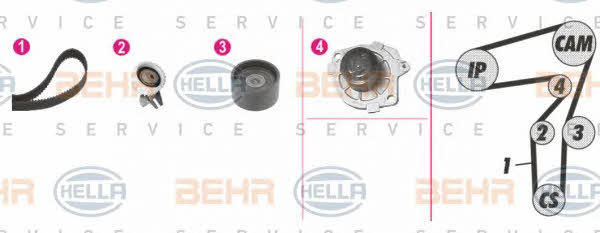 Behr-Hella 8MP 376 814-871 TIMING BELT KIT WITH WATER PUMP 8MP376814871
