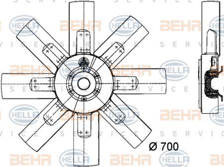 Behr-Hella 8MV 376 727-421 Hub, engine cooling fan wheel 8MV376727421