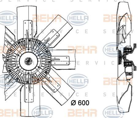 Behr-Hella 8MV 376 728-011 Hub, engine cooling fan wheel 8MV376728011