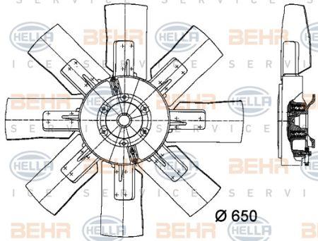 Behr-Hella 8MV 376 728-131 Hub, engine cooling fan wheel 8MV376728131