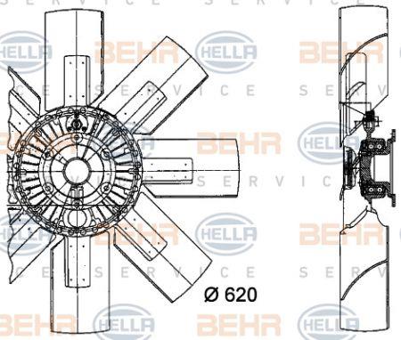 Behr-Hella 8MV 376 728-281 Hub, engine cooling fan wheel 8MV376728281