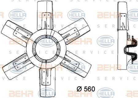 Behr-Hella 8MV 376 730-251 Hub, engine cooling fan wheel 8MV376730251