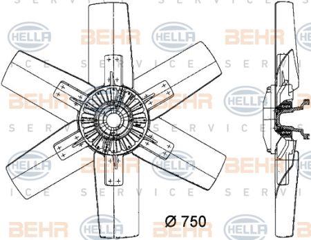 Behr-Hella 8MV 376 730-311 Hub, engine cooling fan wheel 8MV376730311