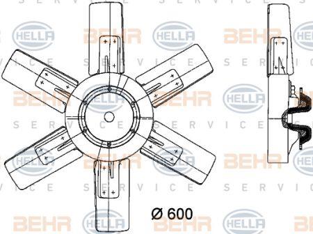 Behr-Hella 8MV 376 730-791 Hub, engine cooling fan wheel 8MV376730791