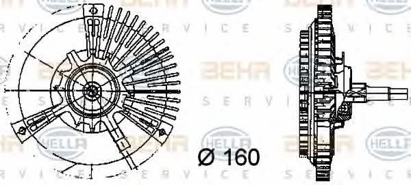 Viscous coupling assembly Behr-Hella 8MV 376 731-131
