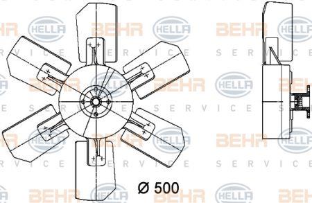 Behr-Hella 8MV 376 731-221 Hub, engine cooling fan wheel 8MV376731221