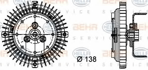 Viscous coupling assembly Behr-Hella 8MV 376 732-011