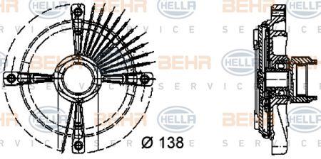 Behr-Hella 8MV 376 732-151 Viscous coupling assembly 8MV376732151