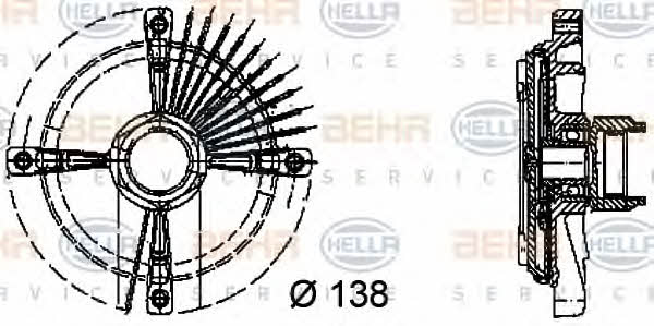 Behr-Hella 8MV 376 732-161 Viscous coupling assembly 8MV376732161