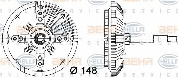 Viscous coupling assembly Behr-Hella 8MV 376 732-241
