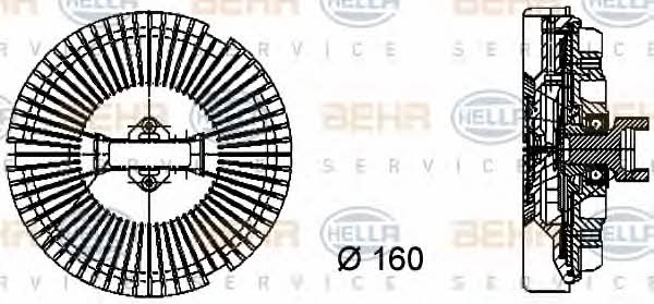 Behr-Hella 8MV 376 733-021 Viscous coupling assembly 8MV376733021