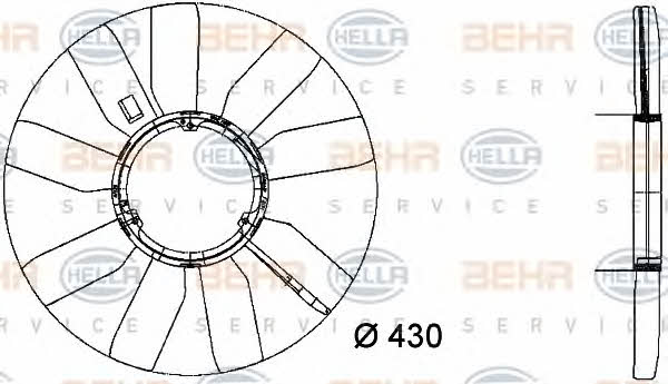 Behr-Hella 8MV 376 733-281 Fan impeller 8MV376733281