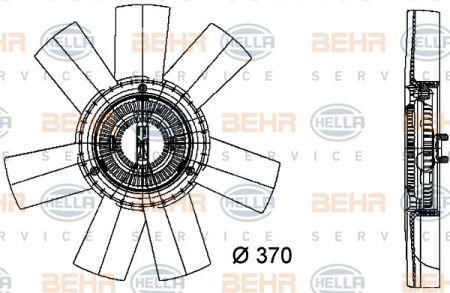 Behr-Hella 8MV 376 733-361 Hub, engine cooling fan wheel 8MV376733361