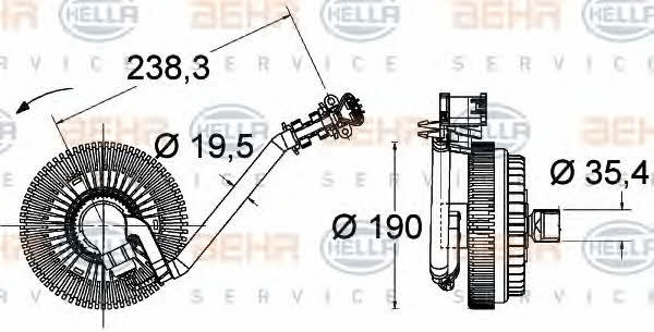 Behr-Hella 8MV 376 734-021 Viscous coupling assembly 8MV376734021