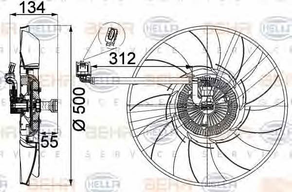 Behr-Hella 8MV 376 757-301 Viscous coupling assembly 8MV376757301