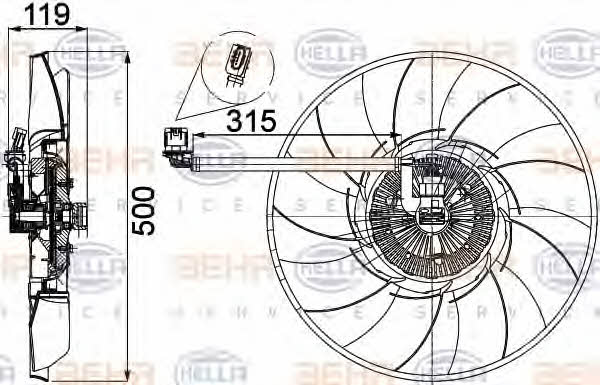 Behr-Hella 8MV 376 757-521 Viscous coupling assembly 8MV376757521