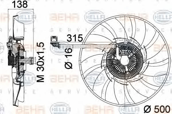 Behr-Hella 8MV 376 758-241 Viscous coupling assembly 8MV376758241