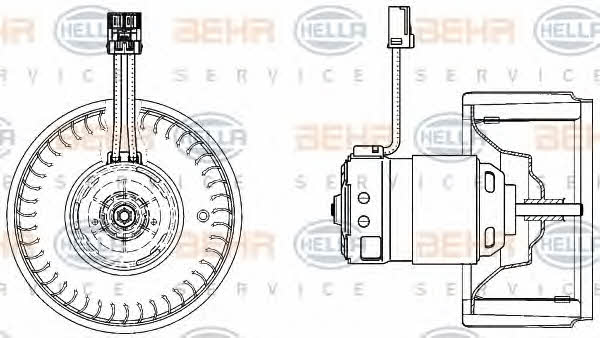 Behr-Hella 8EW 009 157-171 Fan assy - heater motor 8EW009157171
