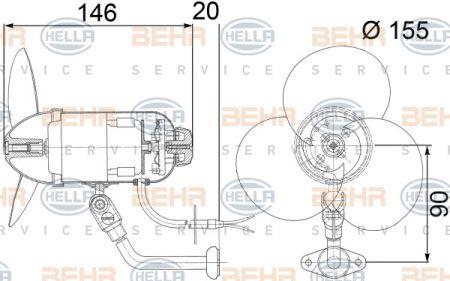 Behr-Hella 8EW 009 157-251 Fan assy - heater motor 8EW009157251