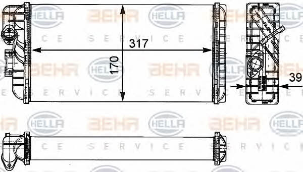 Behr-Hella 8FH 351 312-431 Heat exchanger, interior heating 8FH351312431
