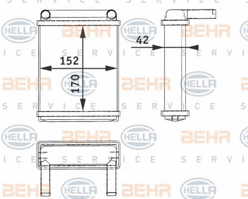 Behr-Hella 8FH 351 312-521 Heat exchanger, interior heating 8FH351312521
