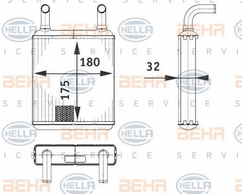 Behr-Hella 8FH 351 312-581 Heat exchanger, interior heating 8FH351312581