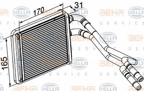 Behr-Hella 8FH 351 315-601 Heat exchanger, interior heating 8FH351315601