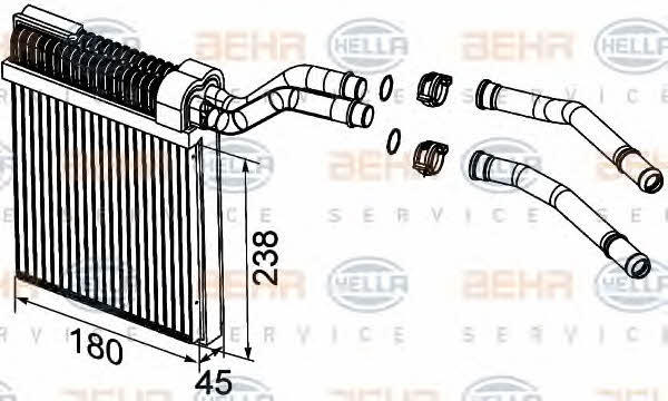 Behr-Hella 8FH 351 315-611 Heat exchanger, interior heating 8FH351315611