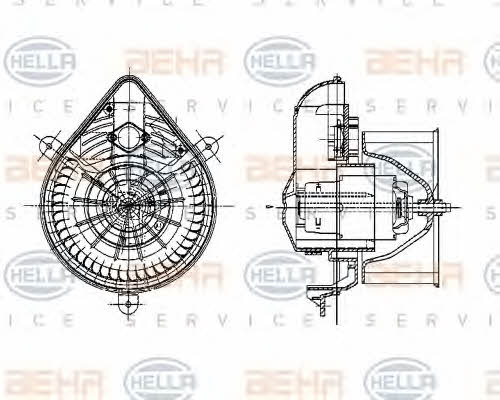 Fan assy - heater motor Behr-Hella 8EW 009 157-581