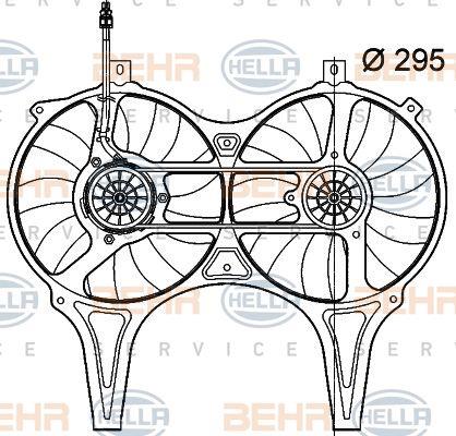 Behr-Hella 8EW 009 158-731 Hub, engine cooling fan wheel 8EW009158731