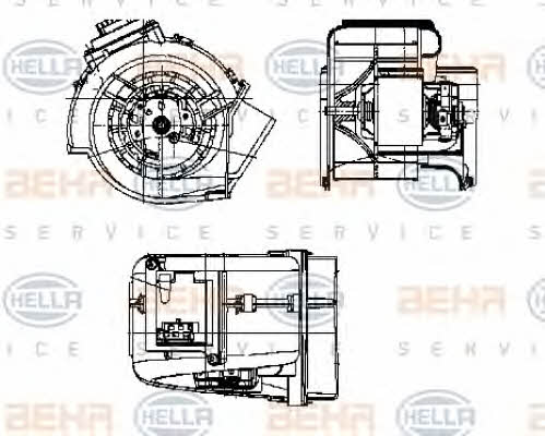 Fan assy - heater motor Behr-Hella 8EW 009 159-371