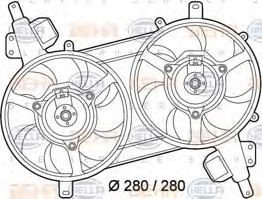 Behr-Hella 8EW 351 039-601 Hub, engine cooling fan wheel 8EW351039601