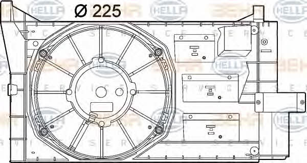 Behr-Hella 8EW 351 039-631 Hub, engine cooling fan wheel 8EW351039631
