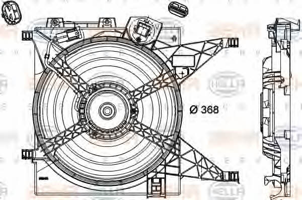 Behr-Hella 8EW 351 040-601 Hub, engine cooling fan wheel 8EW351040601